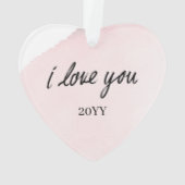 Ik hou van je Valentijnsdag hartvormig Ornament (achterkant)