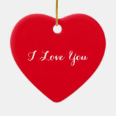 Ik hou van je Valentijnsdag kerstrood hart Keramisch Ornament (Achterkant)