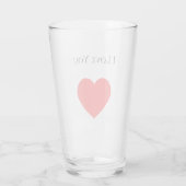 Ik hou van je Valentijnsdag Red Heart Glas (Achterkant)