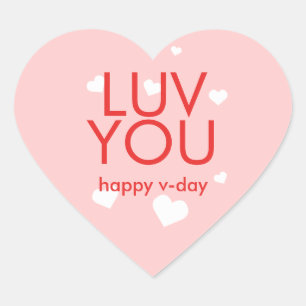 Ik hou van je Valentijnsdag rood roze hart Sticker