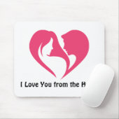 Ik hou van je van het hart muismat (Met muis)