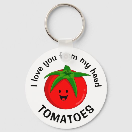 Ik hou van je van mijn hoofd tomaten sleutelhanger (Voorkant)