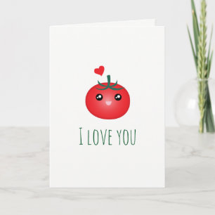 Ik hou van je van mijn hoofd tomaten Valentijnsdag Feestdagen Kaart