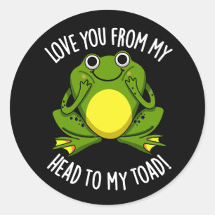 Ik hou van je, van mijn hoofd tot mijn pad ronde sticker