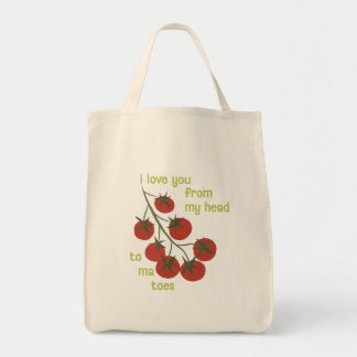 Ik hou van je van mijn hoofd tot mijn tomaten tote bag