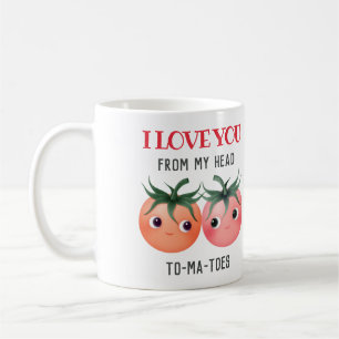 Ik hou van je van top tot teen, malle tomaten koffiemok