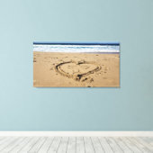 Ik hou van je vanaf het strand canvas afdruk (Insitu (Houten vloer))