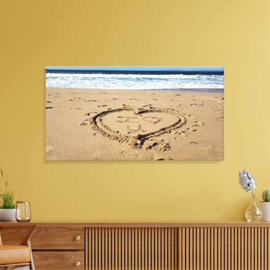 Ik hou van je vanaf het strand canvas afdruk (Insitu (Woonkamer))