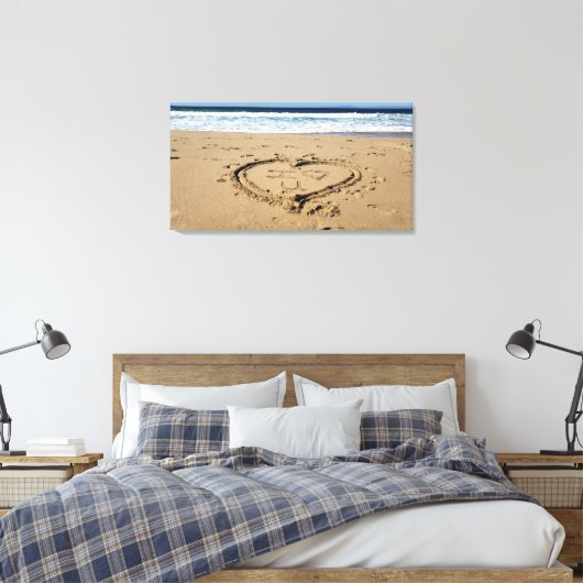 Ik hou van je vanaf het strand canvas afdruk (Insitu (Slaapkamer))