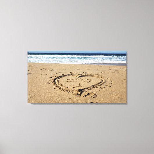Ik hou van je vanaf het strand canvas afdruk (Voorkant)