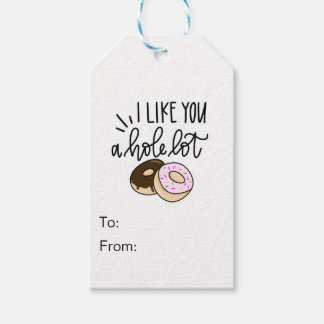 Ik hou van je veel - donut Valentijn cadeau Label Cadeaulabel