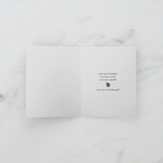 Ik hou van je, verjaardagsmeisje! Pinecone rode be Kaart (Binnen)