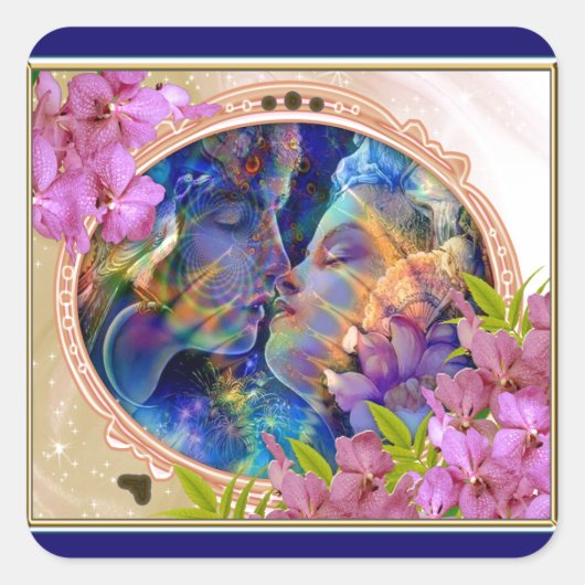 Ik hou van je vierkante sticker (Voorkant)