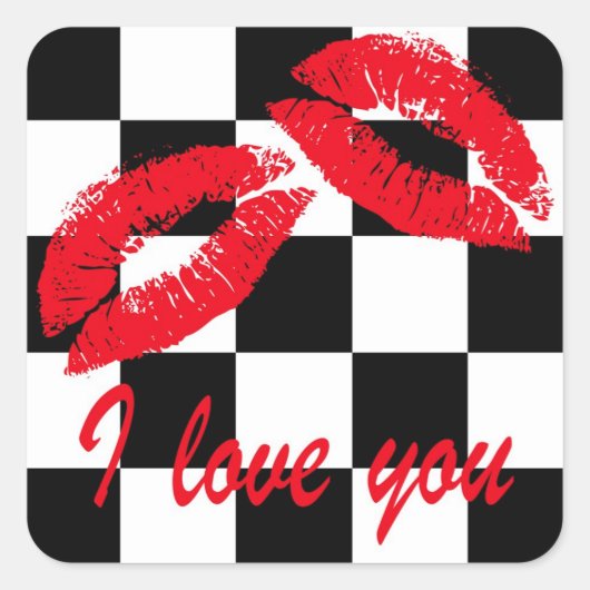Ik hou van je vierkante sticker (Voorkant)