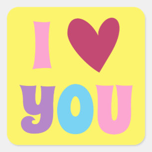 Ik hou van je. vierkante sticker