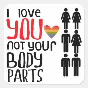 Ik hou van je vierkante sticker