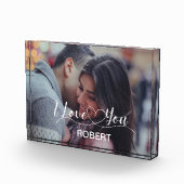 Ik hou van je w / aangepaste tekst fotoblokken (Rechts)