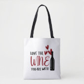 Ik hou van je wijn met grappigheid draagtas (Voorkant)