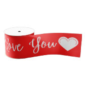 Ik hou van je witte Valentijnse kruidenlint Grosgrain Lint (Spoel)