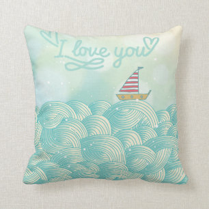 Ik hou van je zeilboot kussen
