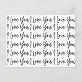 Ik hou van je zwarte en witte Valentijnsdag Briefkaart (Voorkant)