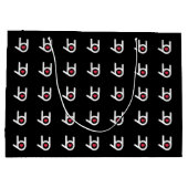 Ik hou van je, zwarte geschenkzak groot cadeauzakje (Achterkant)