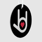 Ik hou van je zwarte kerstversiering ornament (voorkant)