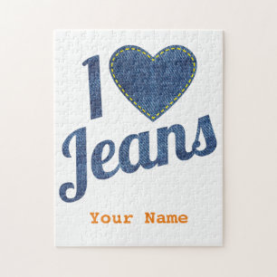 Ik hou van Jeans  Mode Design met Seam Hear Legpuzzel