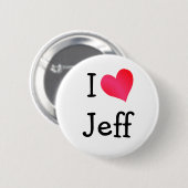 Ik hou van Jeff Ronde Button 5,7 Cm (Voorkant /achterkant)