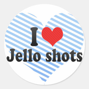 Ik hou van jello shots ronde sticker
