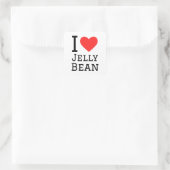 Ik hou van jelly bean vierkante sticker (Tas)