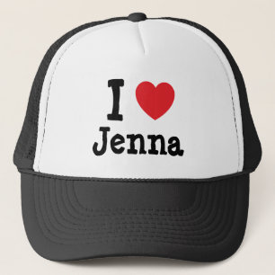 Ik hou van Jenna hart T-Shirt Trucker Pet