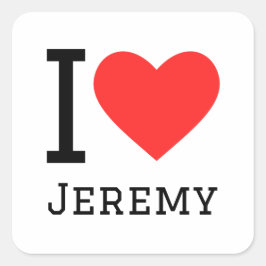 Ik hou van jeremy vierkante sticker