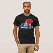 Ik hou van Jersey City skyline t-shirt (Voorkant volledig)