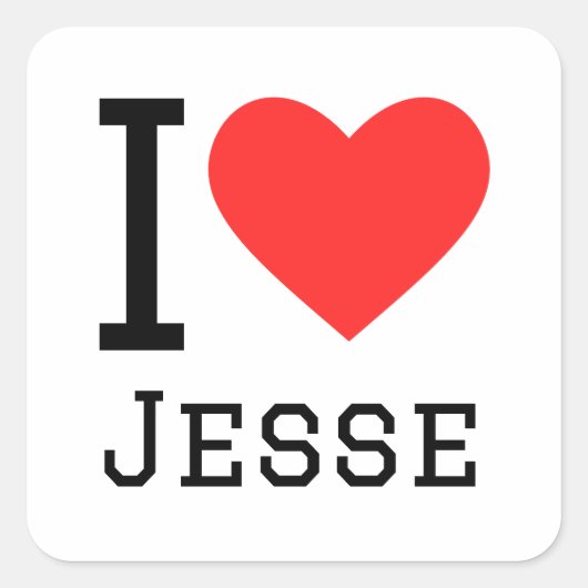 Ik hou van jesse vierkante sticker (Voorkant)
