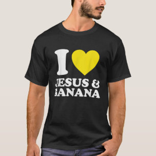 Ik hou van Jesus Banana Grappige Fruit Banana Squa T-shirt