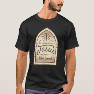 Ik hou van Jesus en Color Guard Flags Lover Christ T-shirt