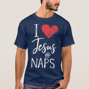 Ik hou van Jesus en dut Schattige hart Christelijk T-shirt