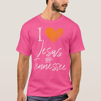 Ik hou van Jesus en Tennessee Oranje Hart Schattig T-shirt