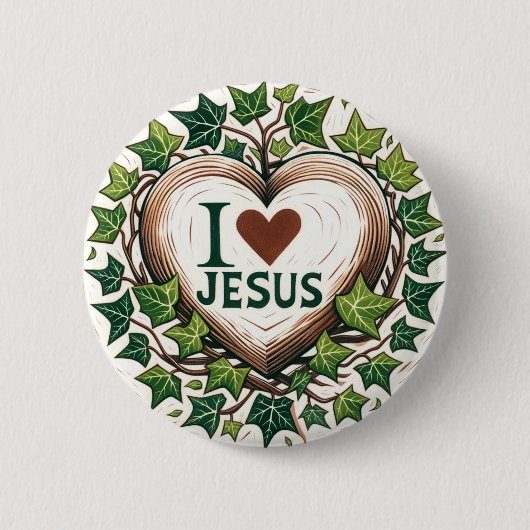 Ik hou van Jesus Engels Ivy Christelijk Ronde Button 5,7 Cm (Voorkant)