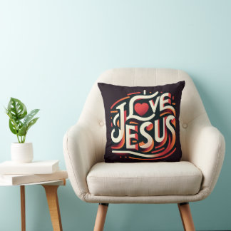 Ik hou van Jesus Retro Christelijk Kussen