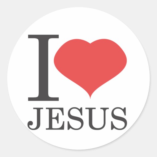 Ik hou van JESUS Ronde Sticker (Voorkant)