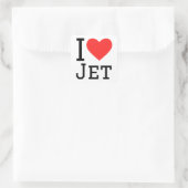 Ik hou van jet vierkante sticker (Tas)