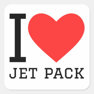 Ik hou van jetpack vierkante sticker