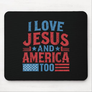 Ik Hou Van Jezus Amerika 4 Juli Onafhankelijk Chri Muismat
