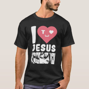 Ik hou van Jezus Anime Japanse Cartoon T-shirt