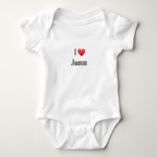 Ik hou van Jezus, babykleding, liefde, Christelijk Romper (Voorkant)