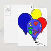 Ik hou van Jezus Balloons Briefkaart (Voorkant / Achterkant)
