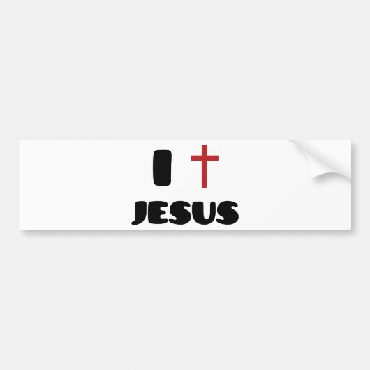 Ik hou van Jezus Bumpersticker (Voorkant)