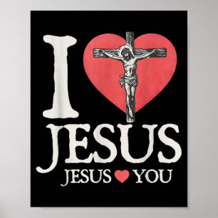 Ik hou van Jezus christelijke Jezus houdt van jou  Poster